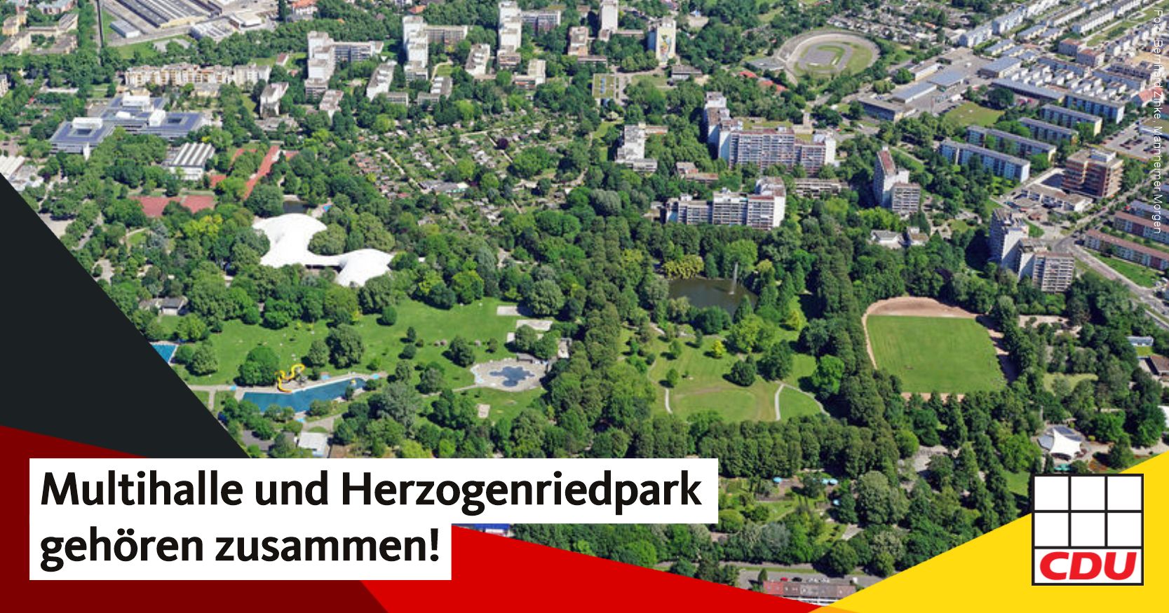 Read more about the article CDU fordert: Die Multihalle soll dauerhaft Bestandteil des Herzogenriedparks bleiben – keine Bäume rund um die Multihalle fällen!