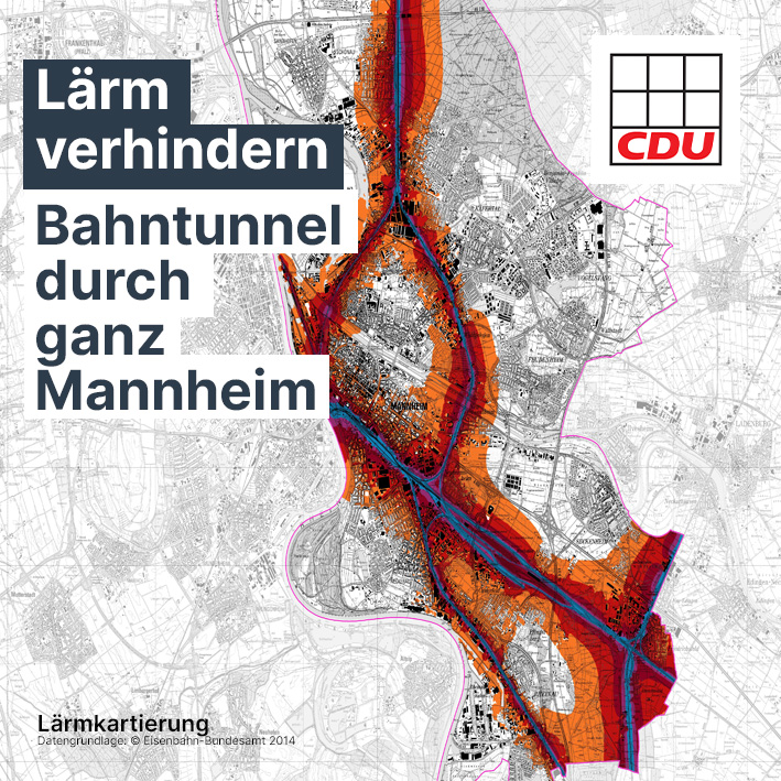 Read more about the article Lärmschutz: Bahntunnel durch ganz Mannheim muss kommen!