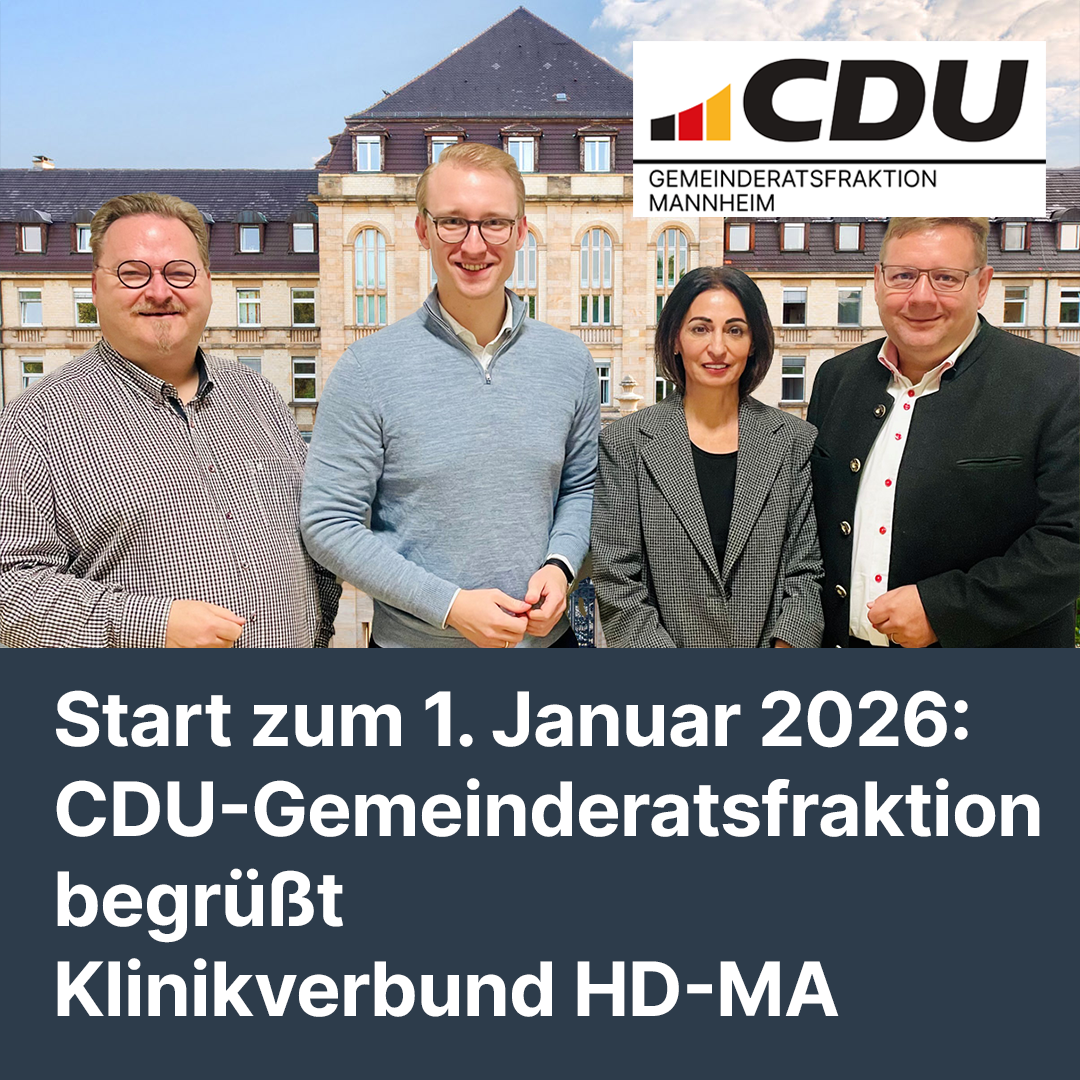 Mehr über den Artikel erfahren CDU-Gemeinderatsfraktion begrüßt Klinikverbund HD-MA: Start zum 1. Januar 2026